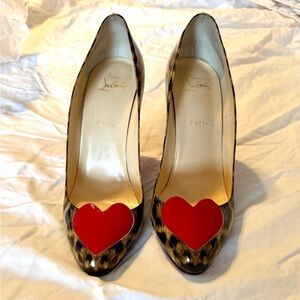 Christian Louboutin Doracora 100 Patent Leather Leopard Heels - Size 42
